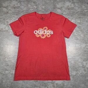 Adidas Amplifier Tee Daisies Graphic -  Dark Coral Pink - Size Medium